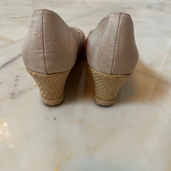 Life Stride Chic Women's Peep-Toe Wedges - Black, Beige, and Striped - Picture 8 of 13